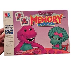 VTG 1993 Barney Memory Game Ages 3-6 Learning Nostalgia Milton Bradley